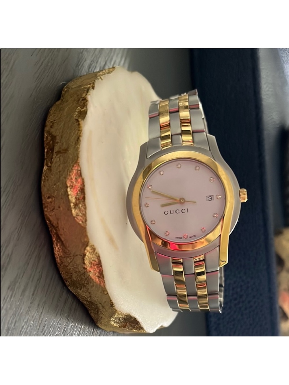 Gucci Two-Tone Gold & Silver Bracelet Watch